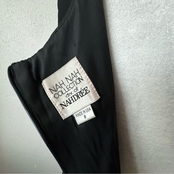 Nah Nah Vintage Little Black Dress Beaded SZ 8 - Picture 11 of 14